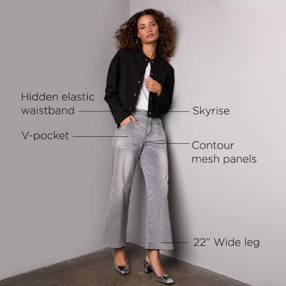 Wit & Wisdom Light Gray Wide-Leg Jeans - Picture 10 of 10